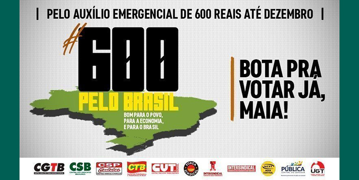 Centrais Sindicais lançam campanha #600peloBrasil